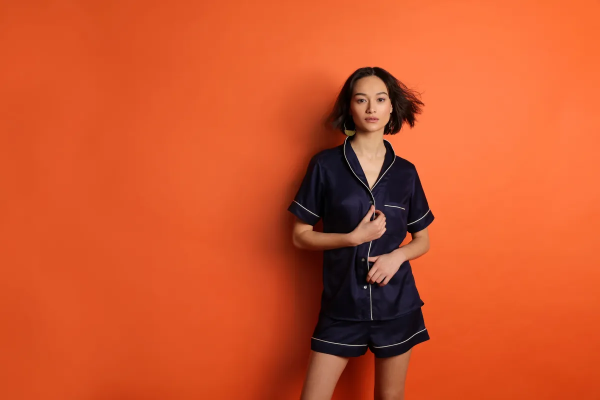 Mulberry Silk Shorties Pyjamas - Midnight Navy sold by The Ethical Silk Company