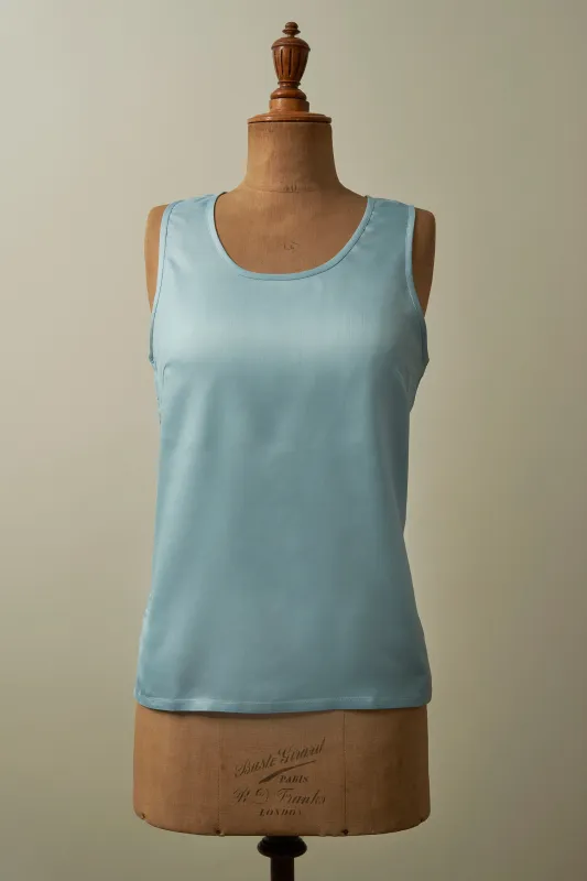 Mulberry Silk Top - Andaman Blue sold by The Ethical Silk Company