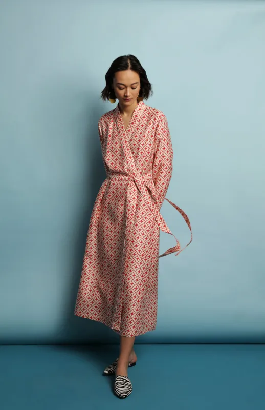Mulberry Silk Robe - Leh Scarlet Sample Sale sold by The Ethical Silk Company