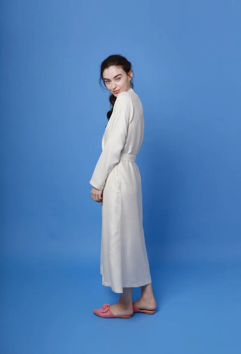 Mulberry Silk Robe - Ivory Natural sold by The Ethical Silk Company product image thumbnail 2