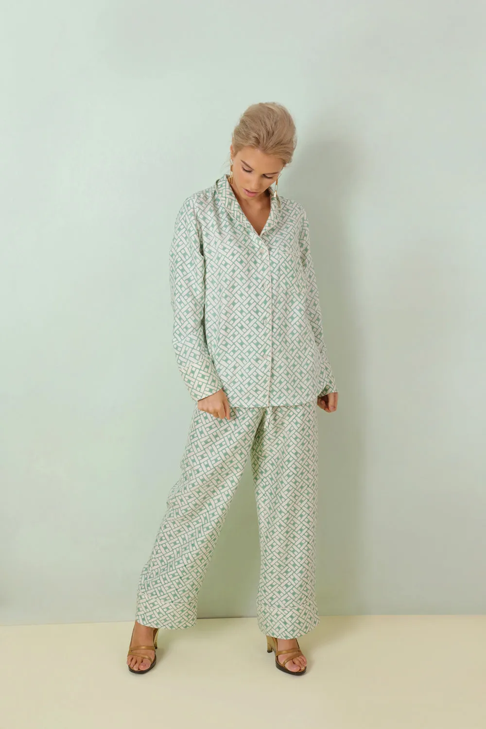 Mulberry Silk Pyjamas - Leh Sage sold by The Ethical Silk Company