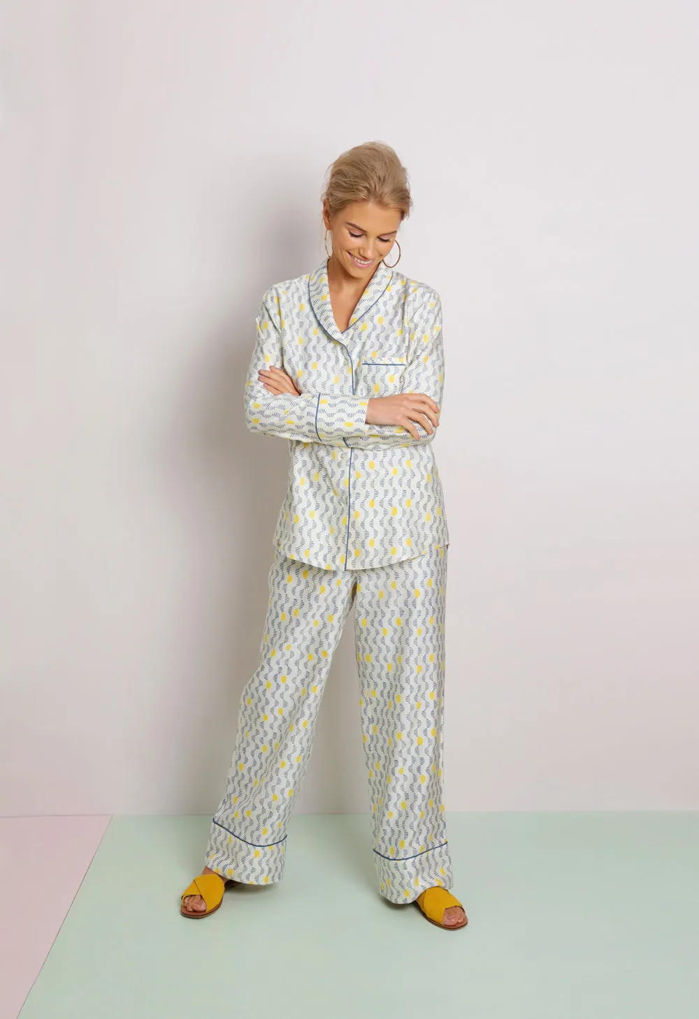Mulberry Silk Pyjamas - Kochi Blue sold by The Ethical Silk Company