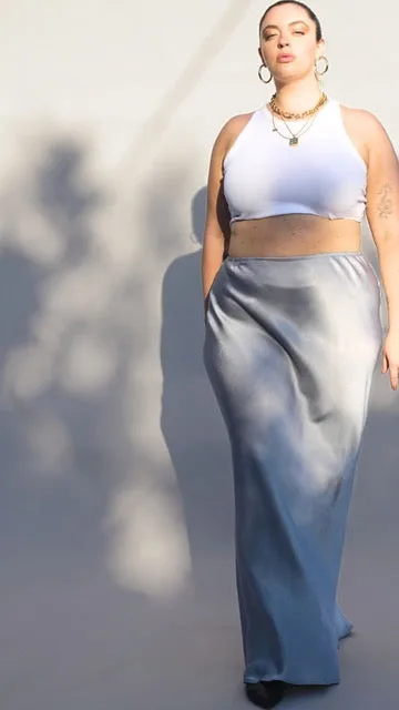 Eudora Maxi Bias Skirt- Silver sold by Baacal product image thumbnail 2