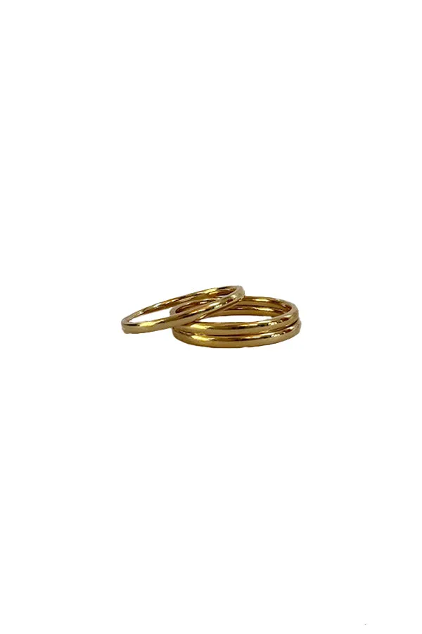 Thin Gold Band Stacking Ring sold by Baacal