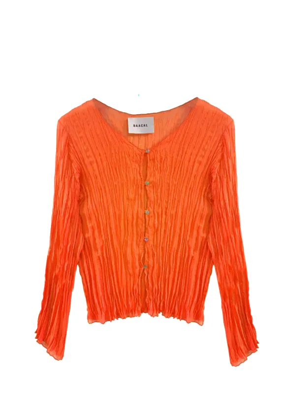 Maya Pleated Cardigan- Orange sold by Baacal