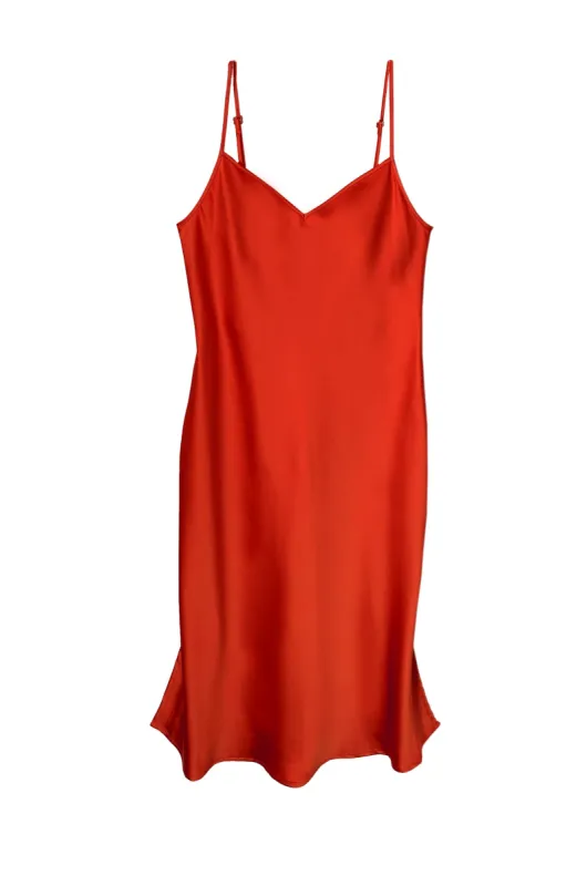 Vintage Disco Bias Slip Dress in Red sold by Baacal