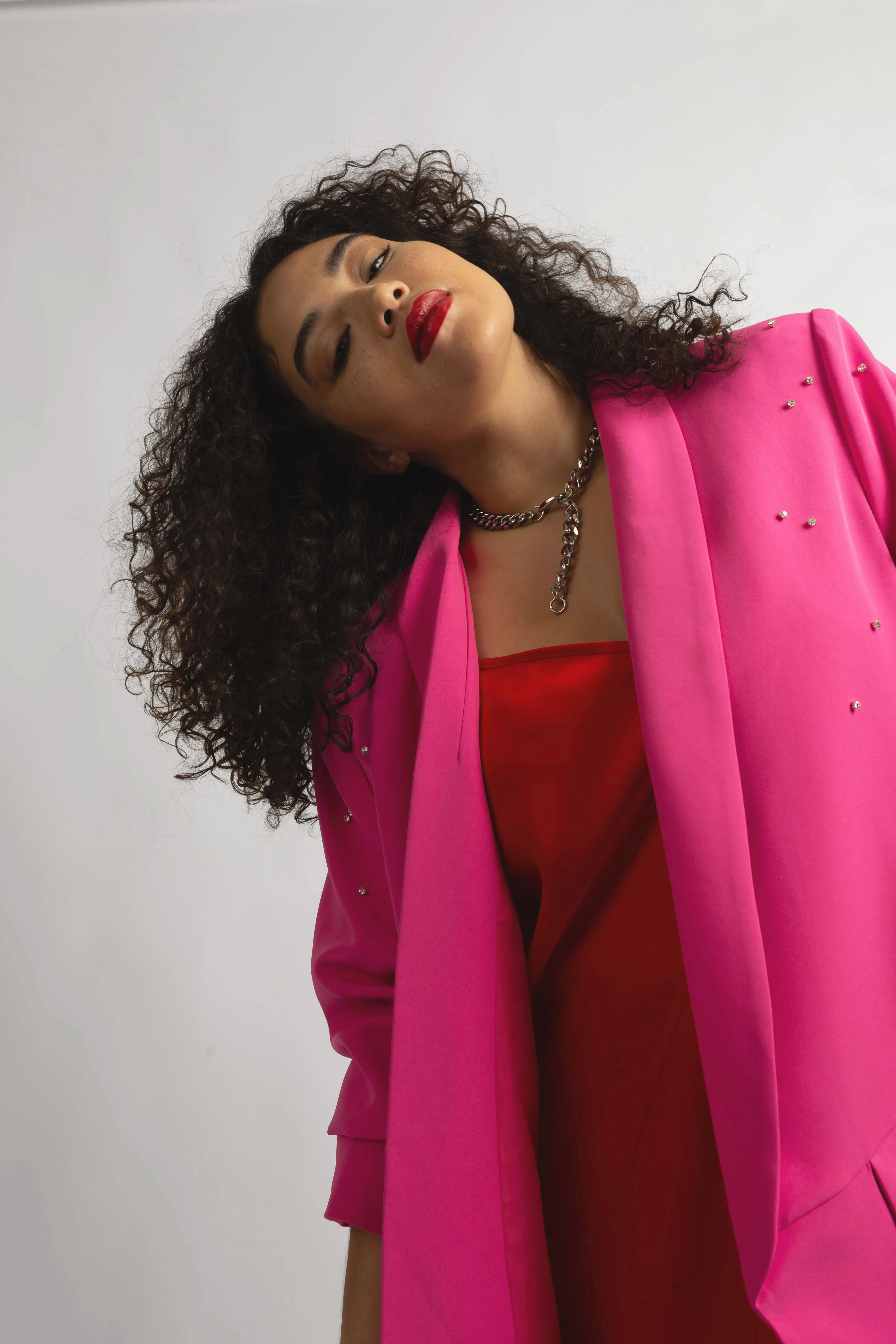 Vintage Disco Bias Slip Dress in Red sold by Baacal product image thumbnail 3