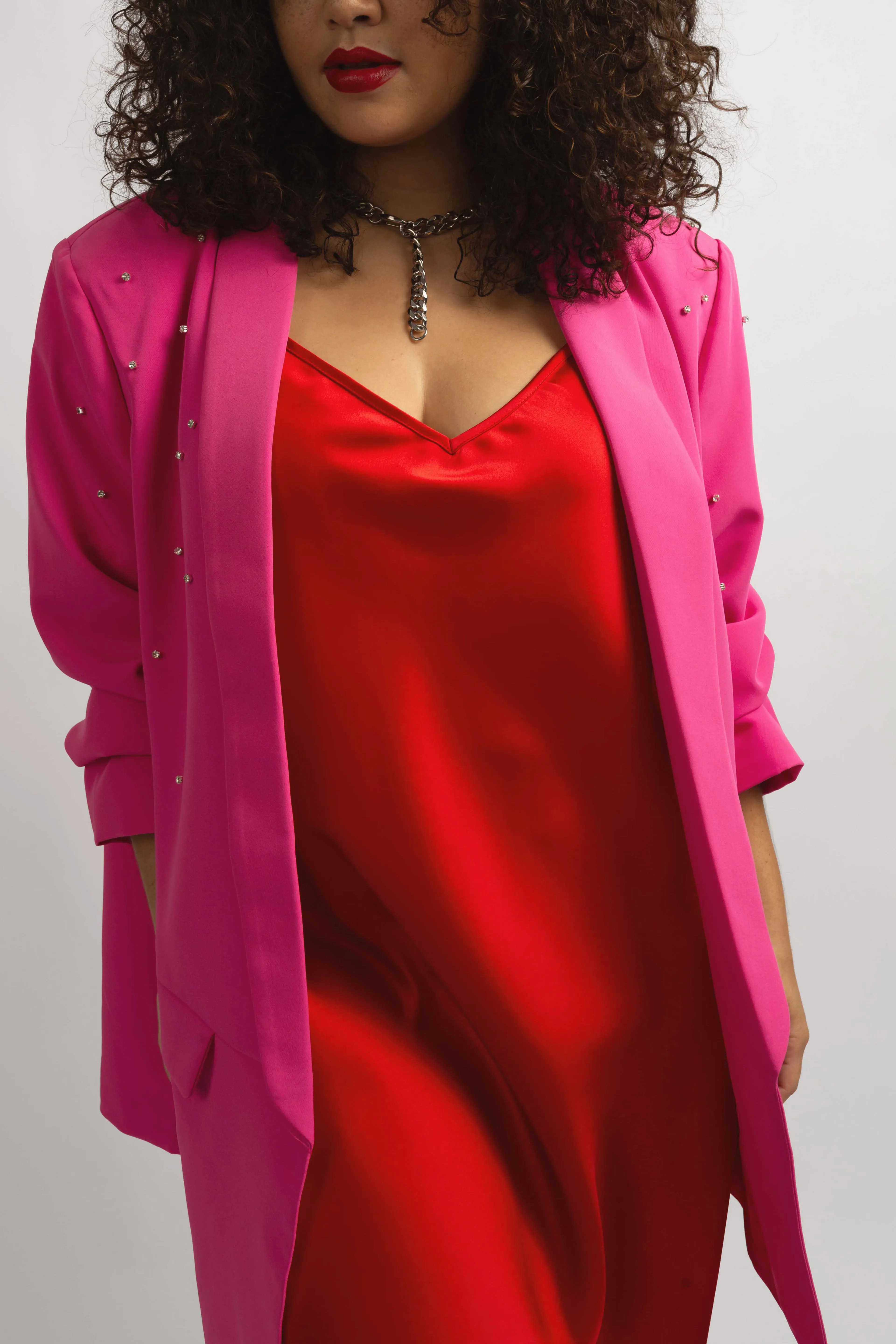 Vintage Disco Bias Slip Dress in Red sold by Baacal product image thumbnail 2