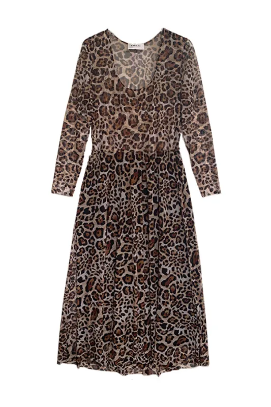 The Graham Classic Mesh Midi Dress- in New Leopard sold by Baacal