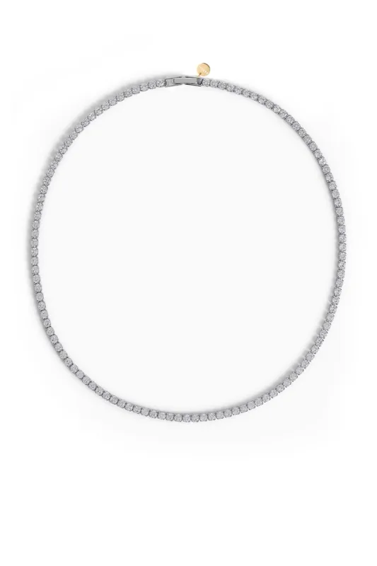 Tennis Necklace- 14K white gold plated sold by Baacal