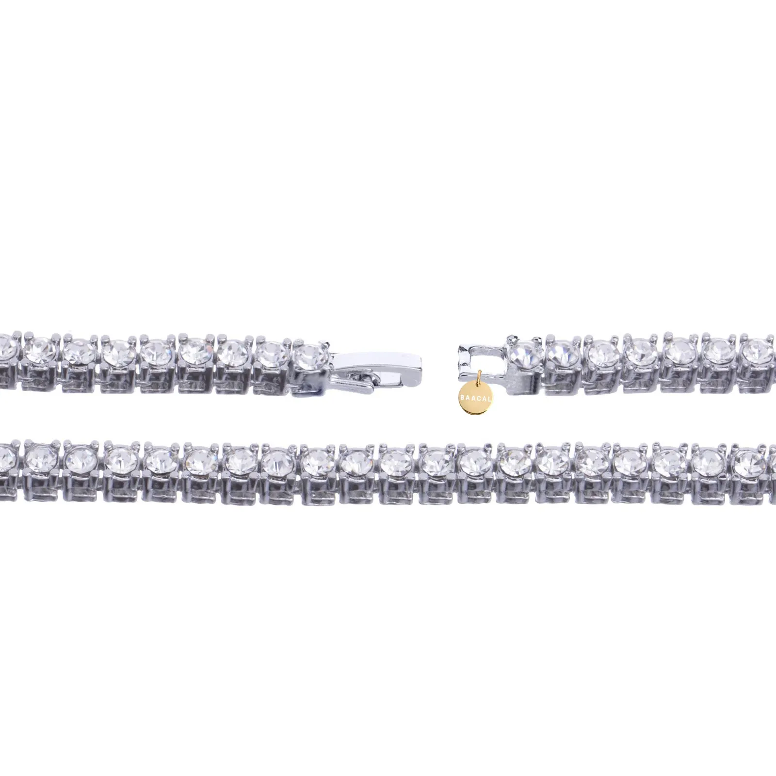 Tennis Necklace- 14K white gold plated sold by Baacal product image thumbnail 4