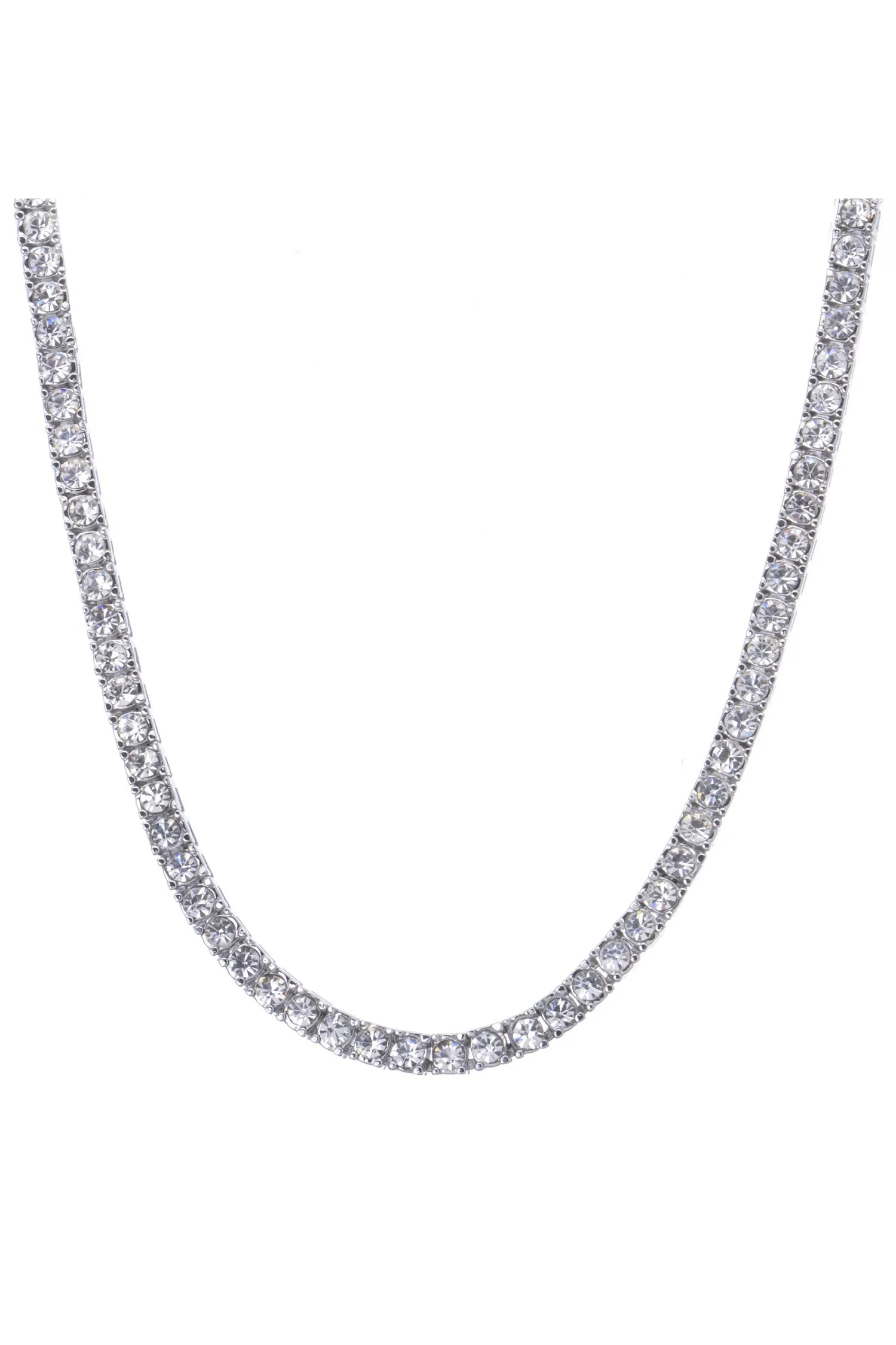 Tennis Necklace- 14K white gold plated sold by Baacal product image thumbnail 3