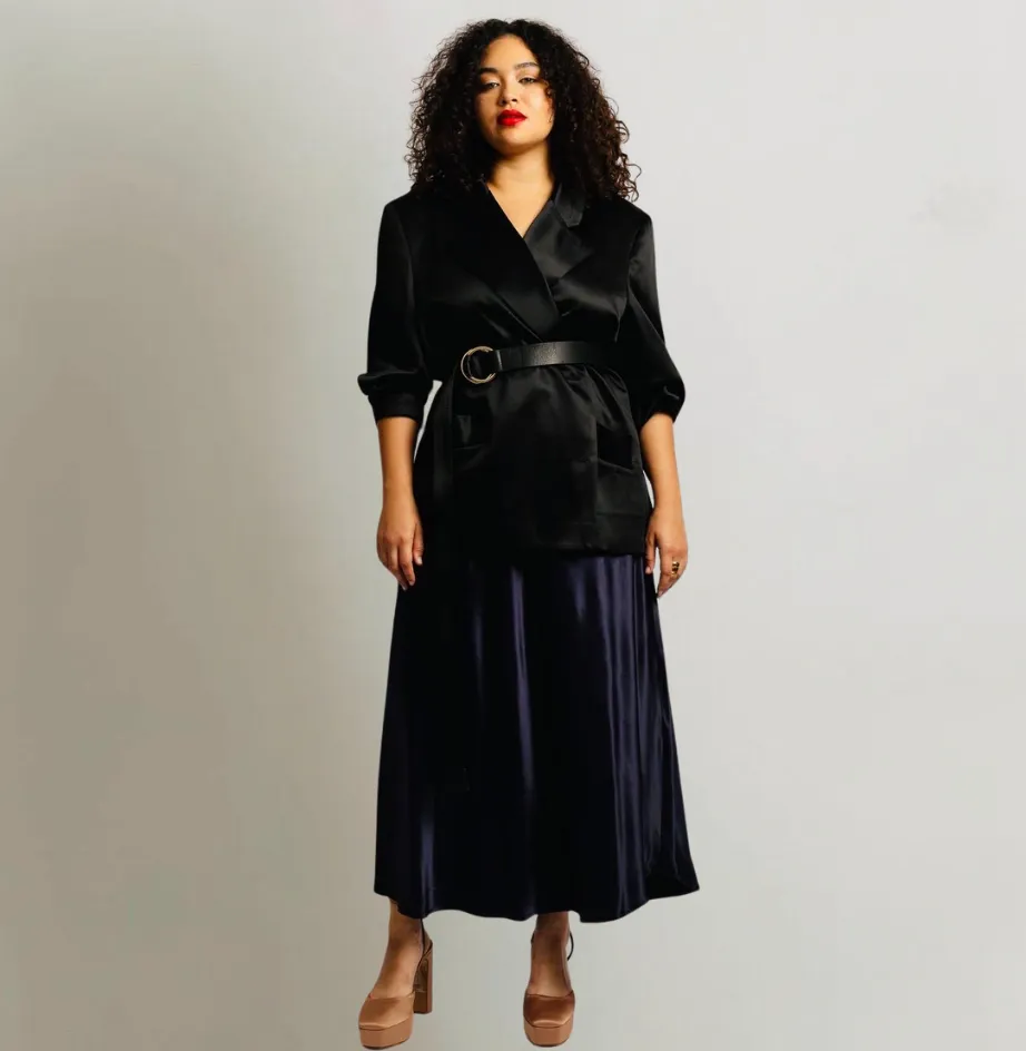 The Lexi Satin Blazer - Black sold by Baacal product image thumbnail 4