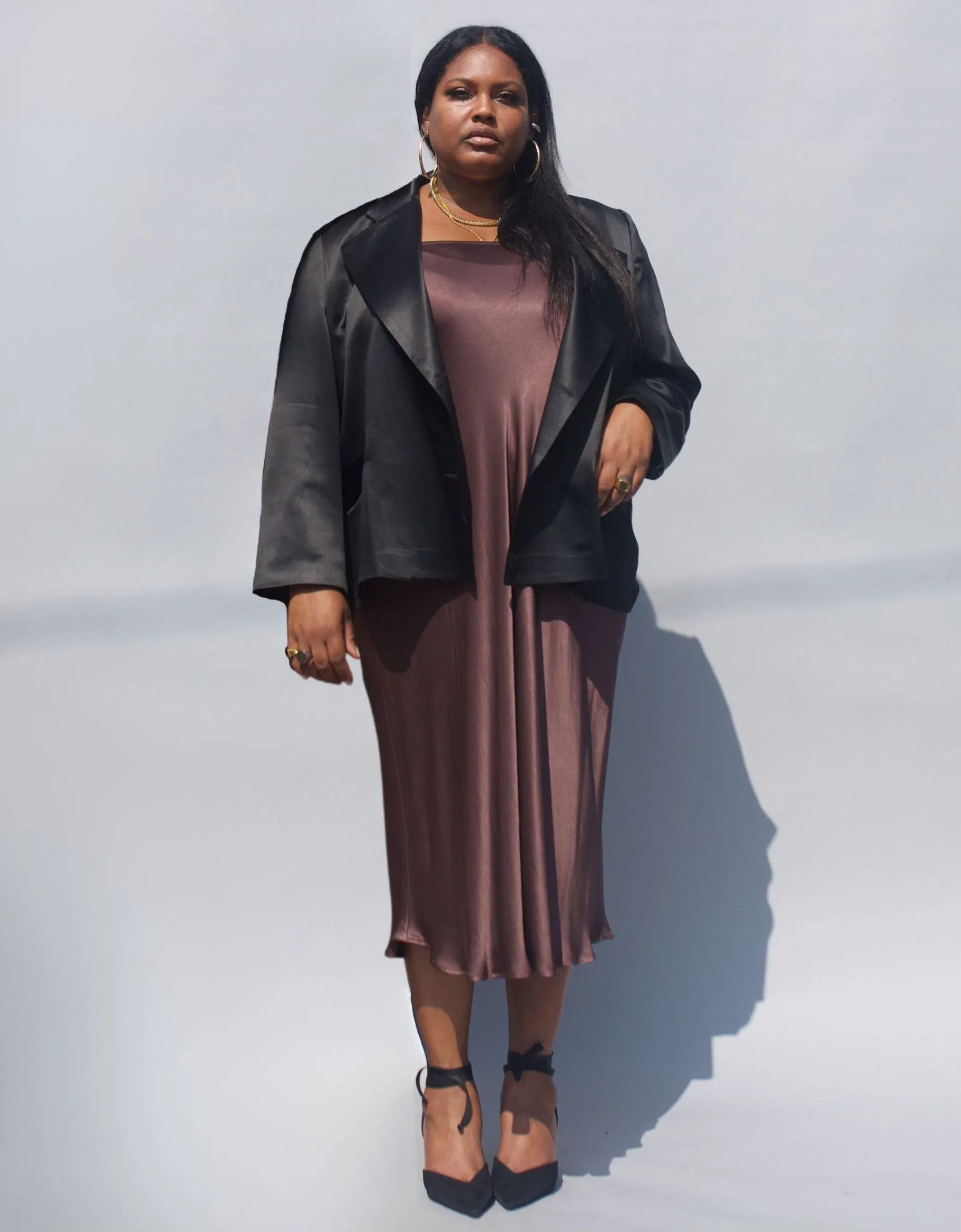 The Lexi Satin Blazer - Black sold by Baacal product image thumbnail 5