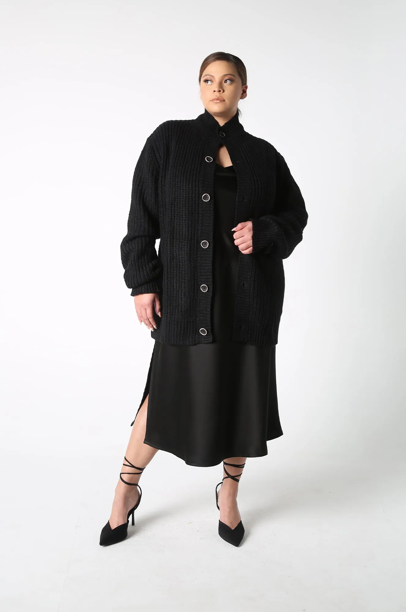 Vintage Disco Bias Slip Dress in Black sold by Baacal product image thumbnail 3