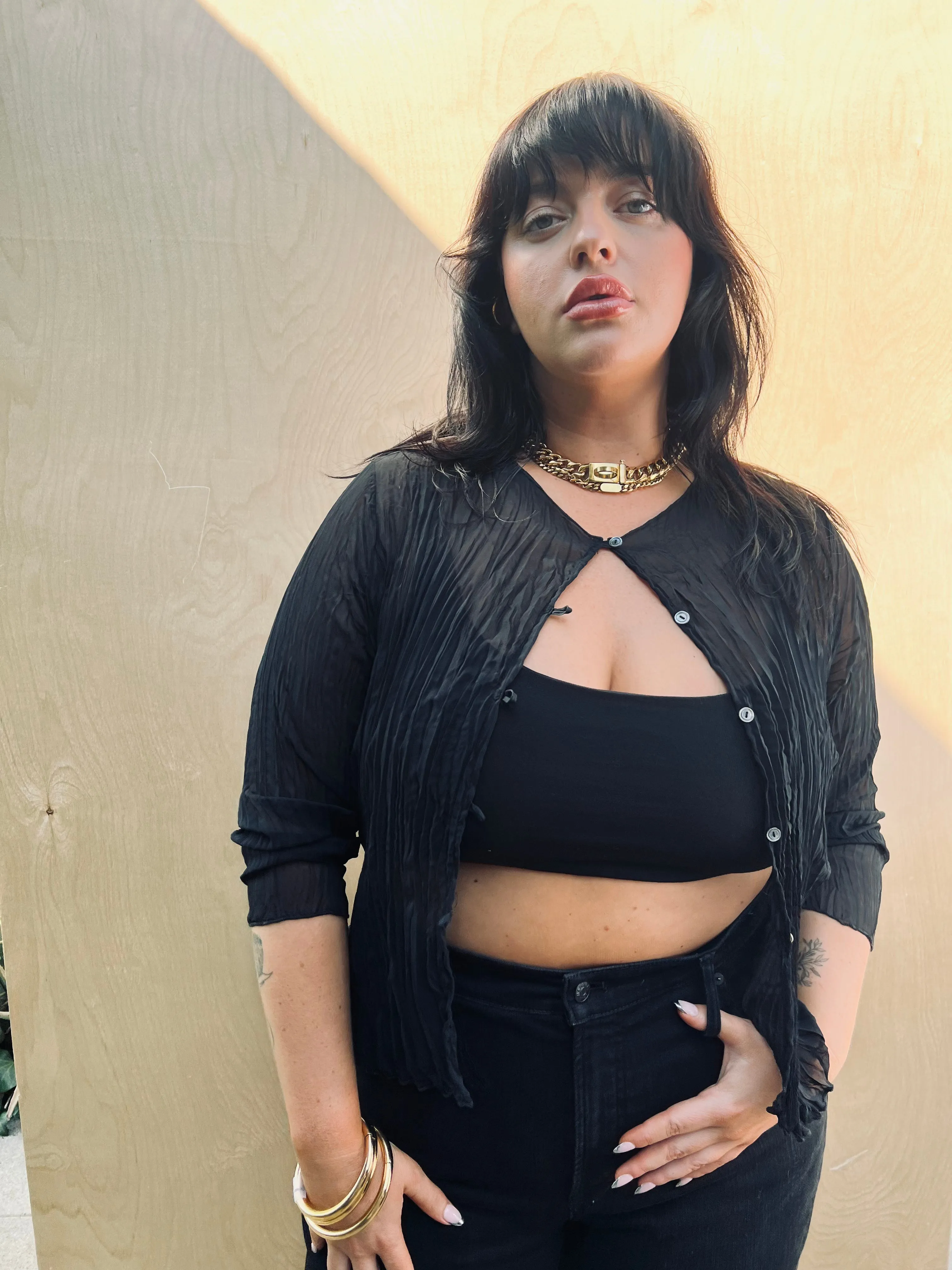 Maya Pleated Cardigan- Black sold by Baacal product image thumbnail 4