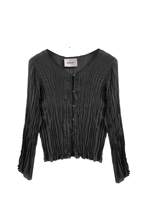 Maya Pleated Cardigan- Black sold by Baacal