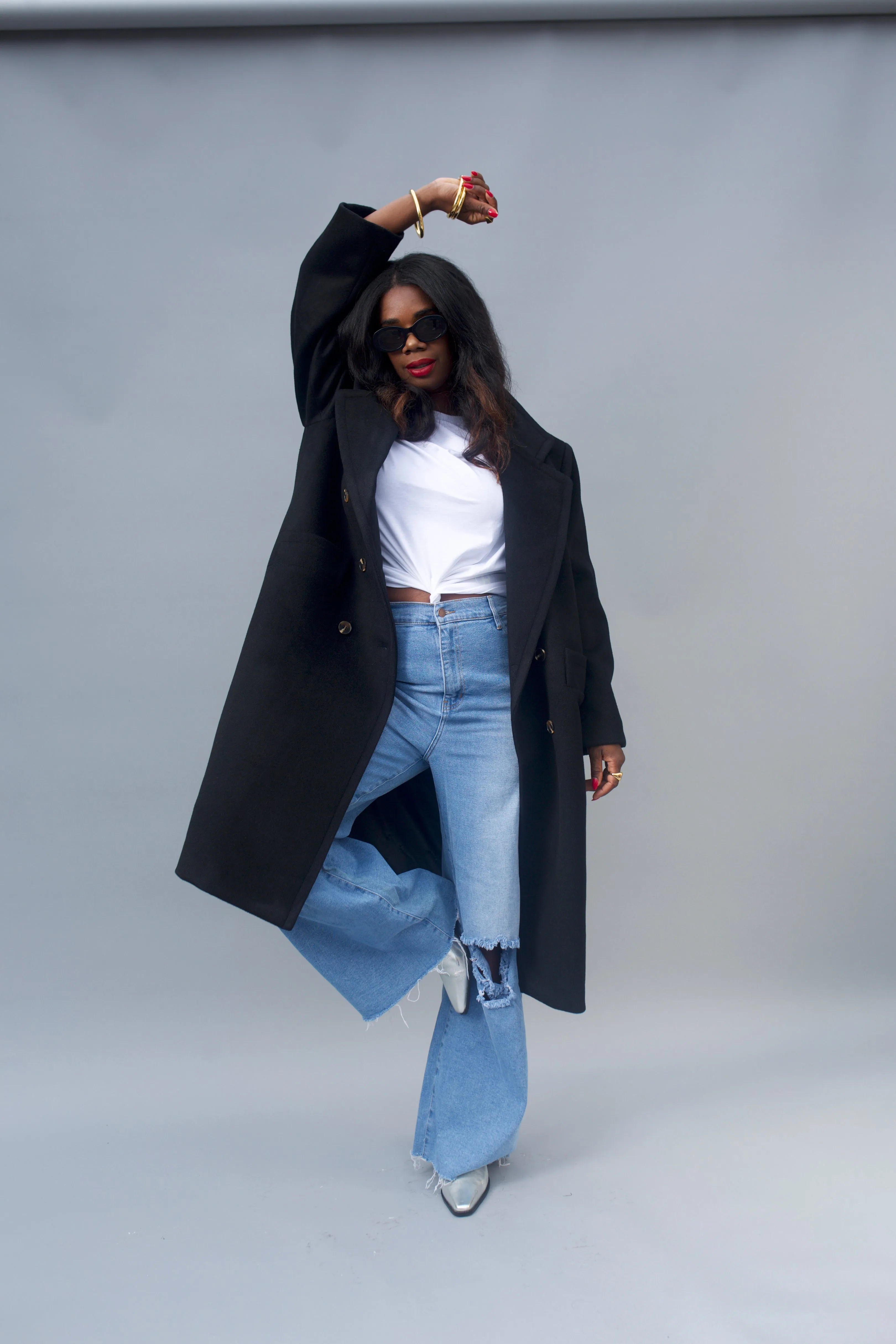 Double Breasted Car Coat - Black sold by Baacal product image thumbnail 2