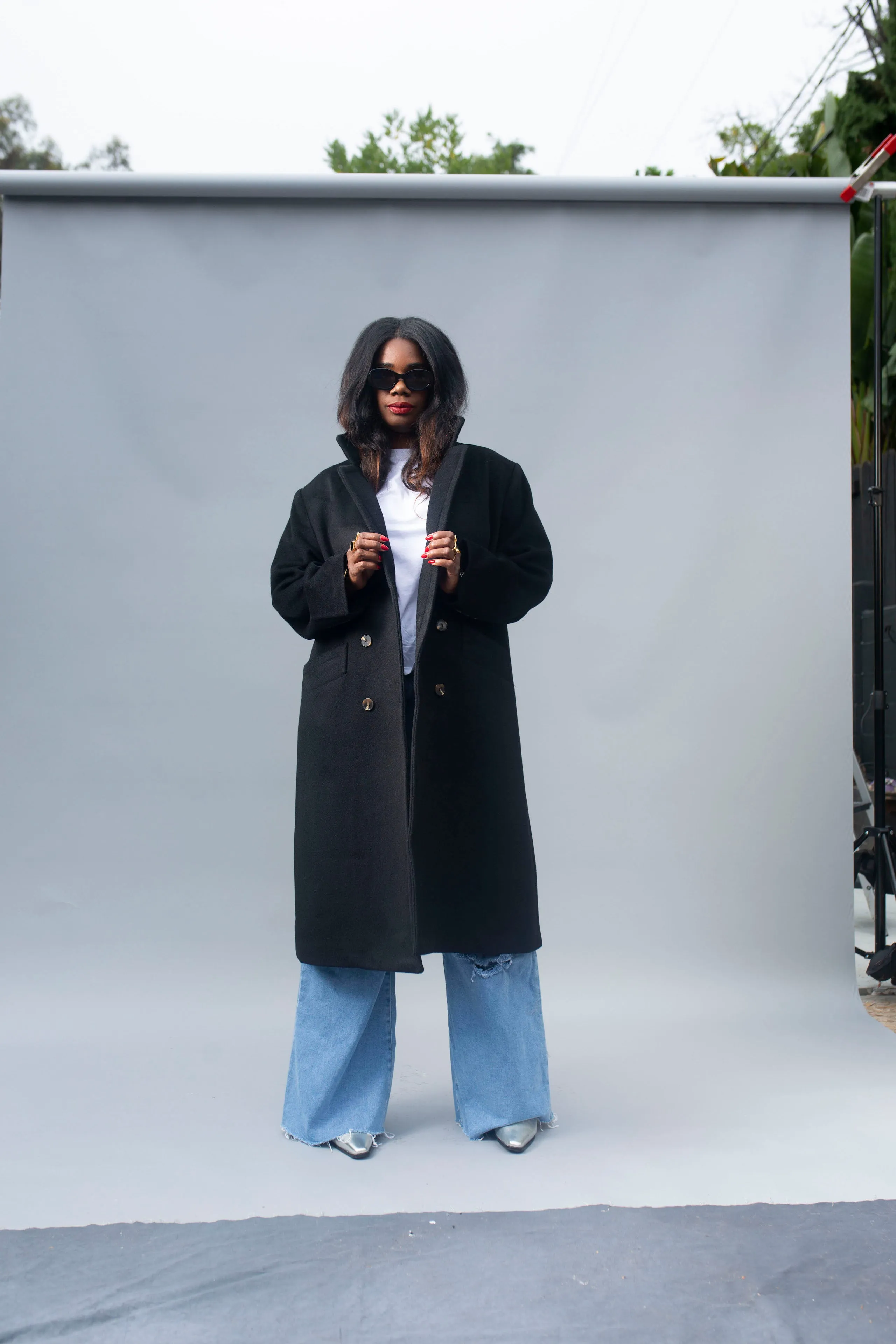 Double Breasted Car Coat - Black sold by Baacal product image thumbnail 3