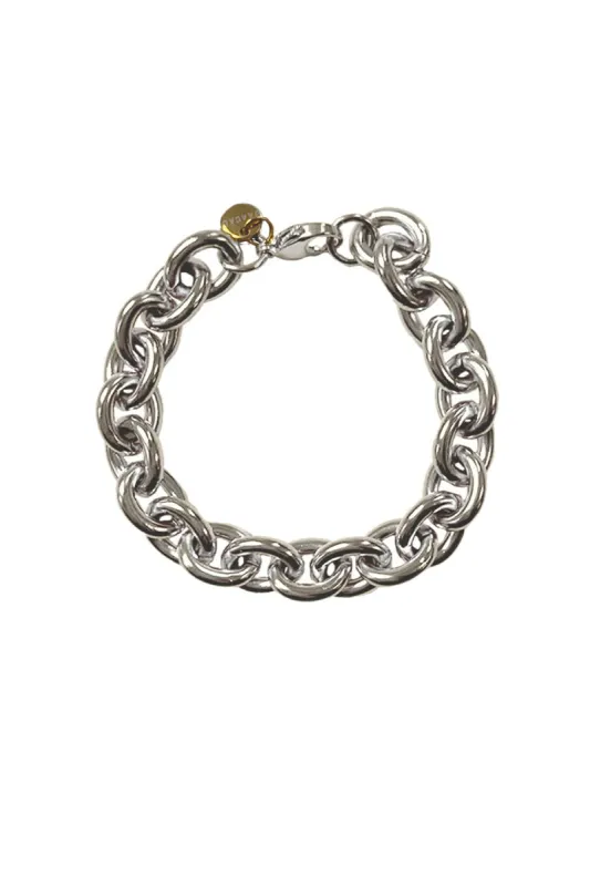 Chunky O Silver Chain Bracelet sold by Baacal