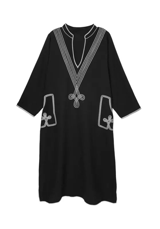 Embroidered Dress in Black and Silver - The New Marrakesh sold by Baacal