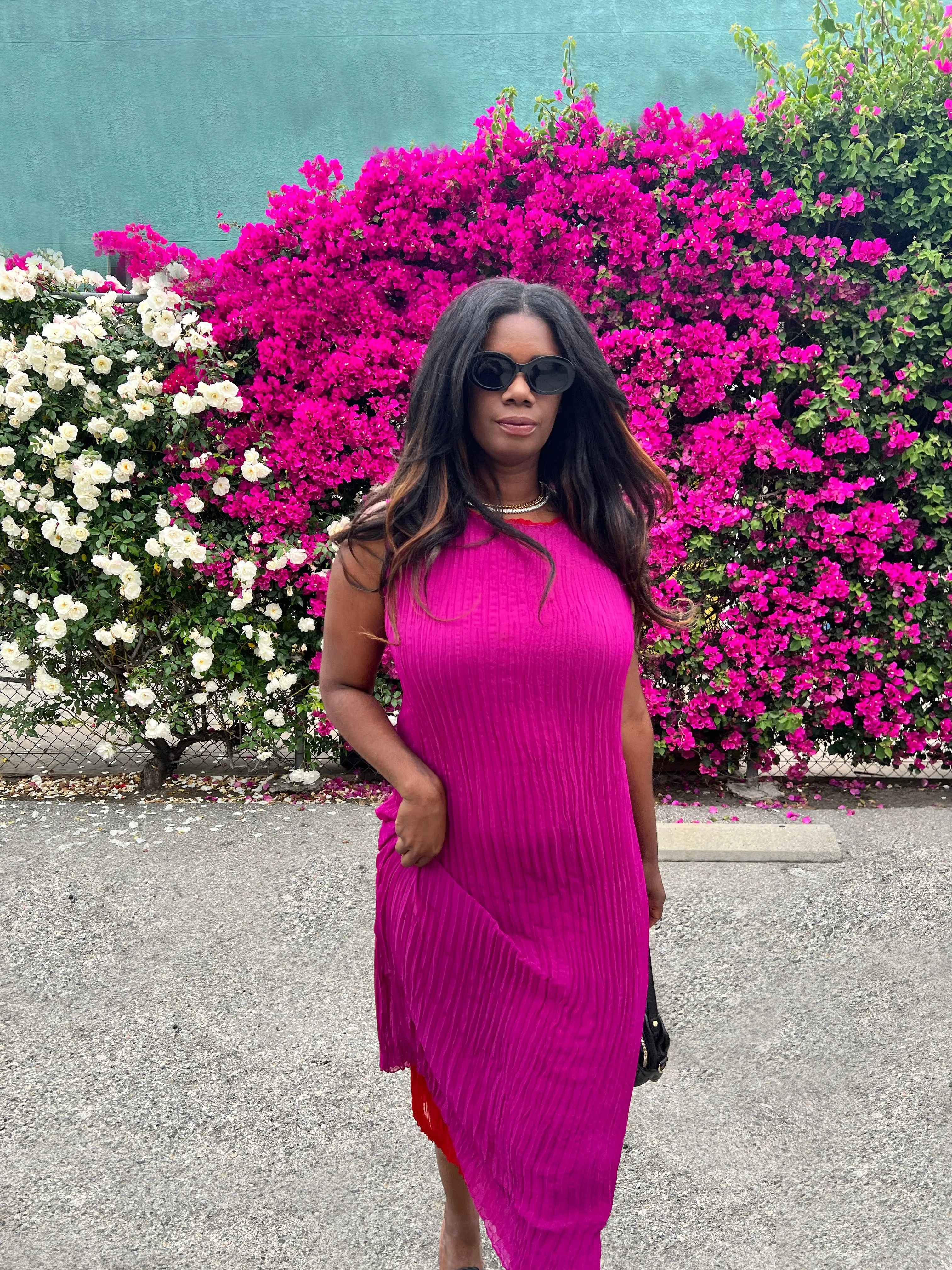 Jaya Pleated Dress- Reversible Red Fuchsia sold by Baacal product image thumbnail 2