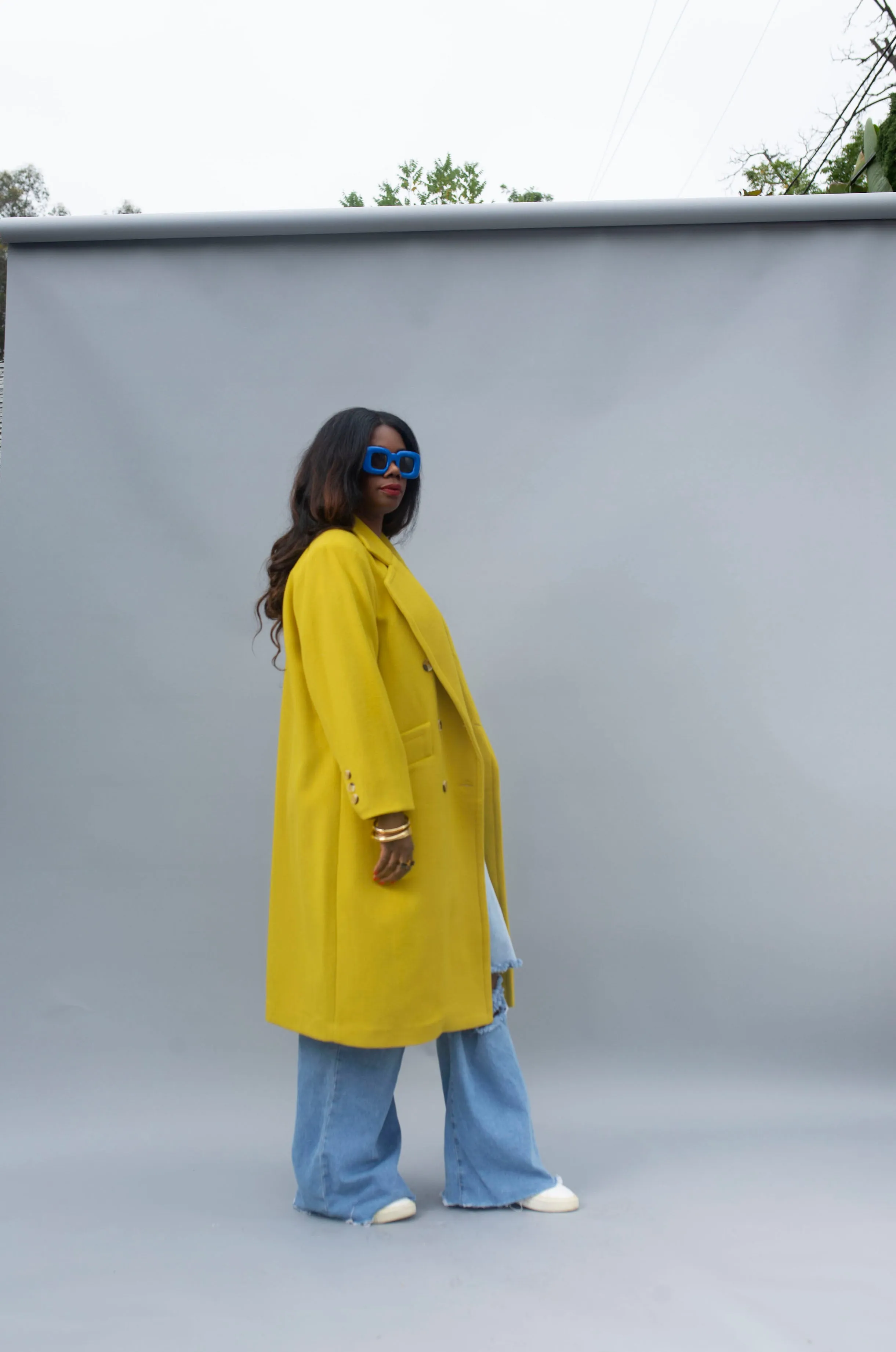 Double Breasted Car Coat - Citrine Yellow sold by Baacal product image thumbnail 4