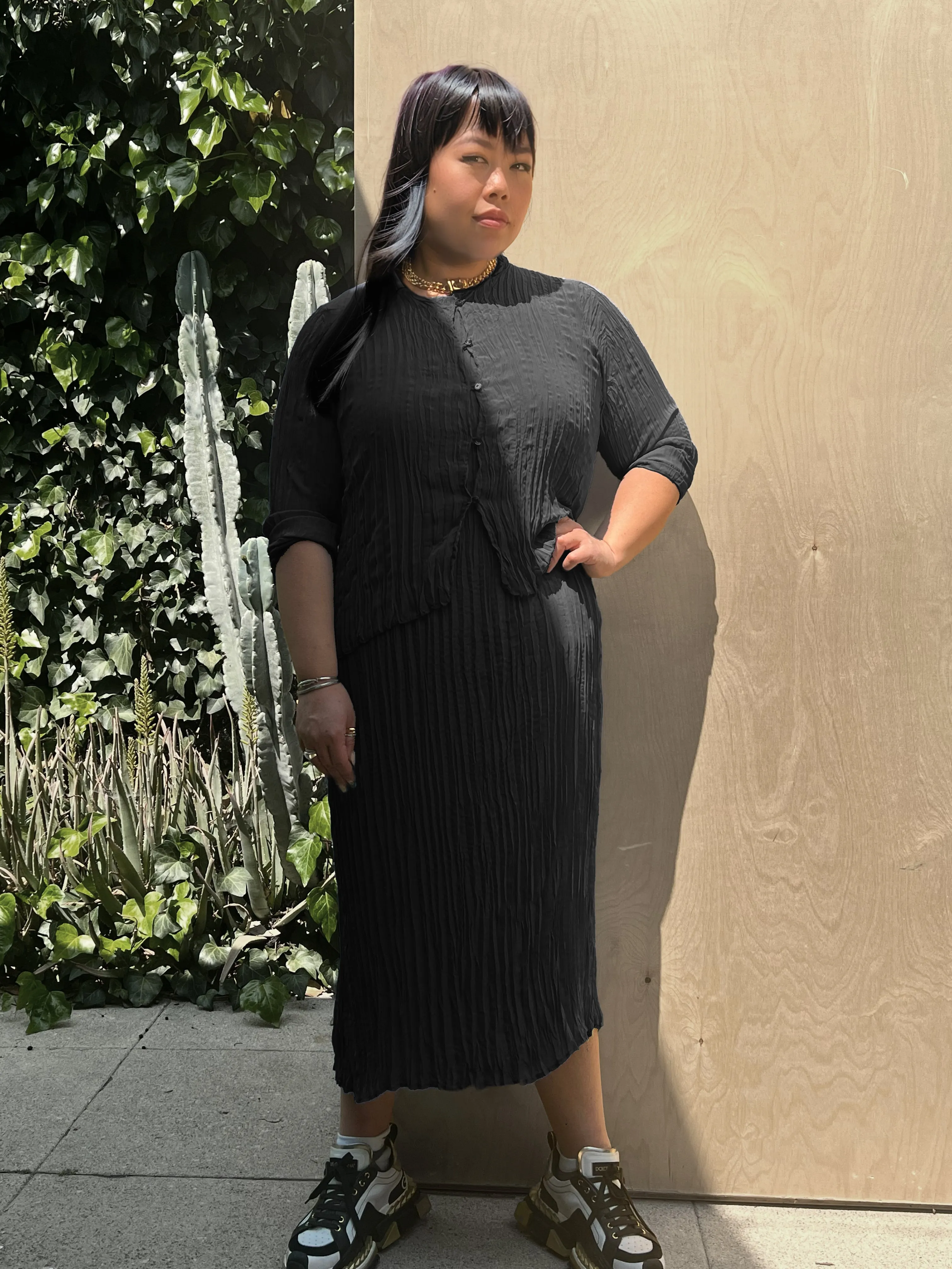 Jaya Pleated Dress- Black sold by Baacal product image thumbnail 4