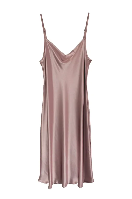 Bias Slip Dress in Rose Pink - The Cabaret sold by Baacal