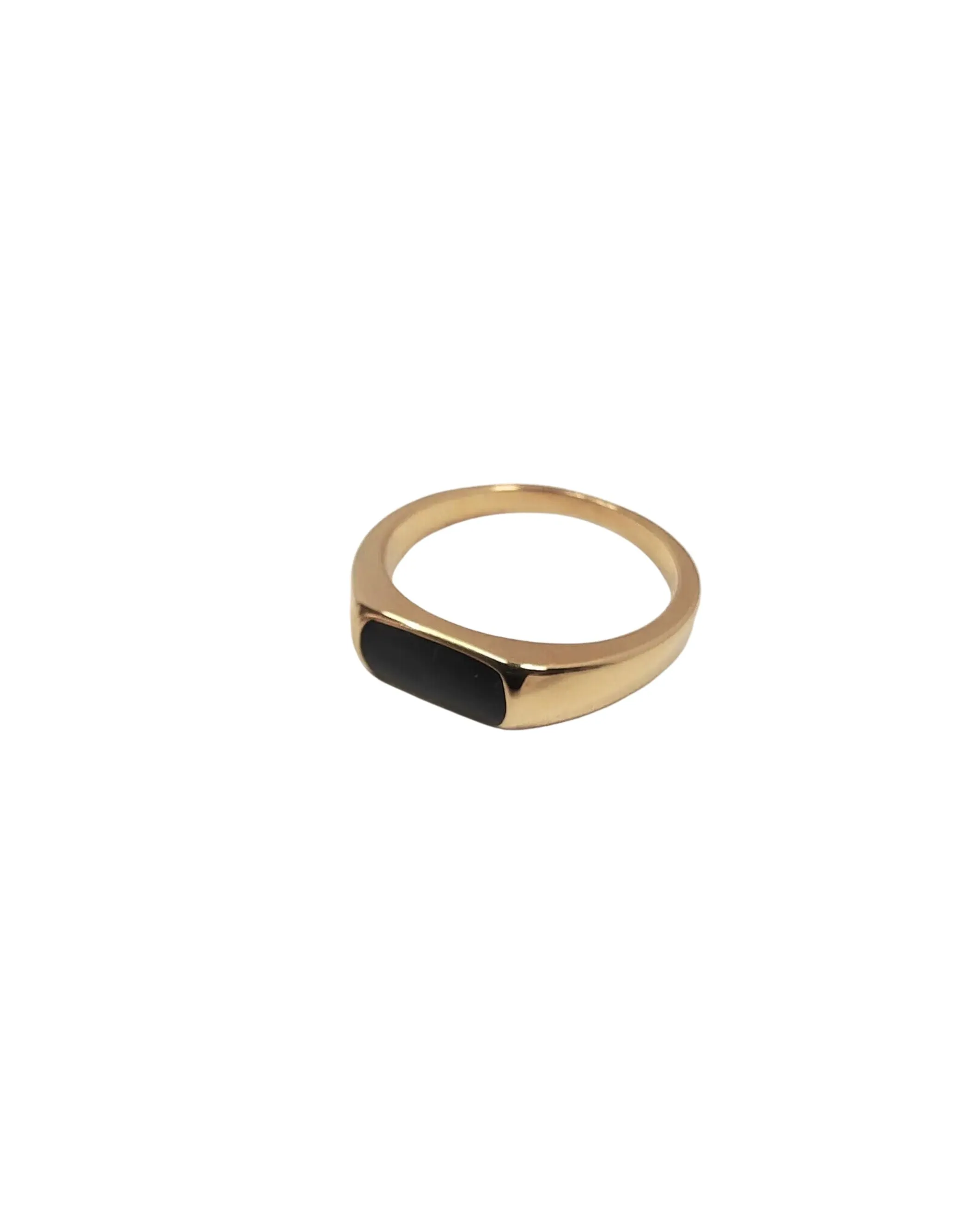 Thin Signet Ring - Black / Gold sold by Baacal