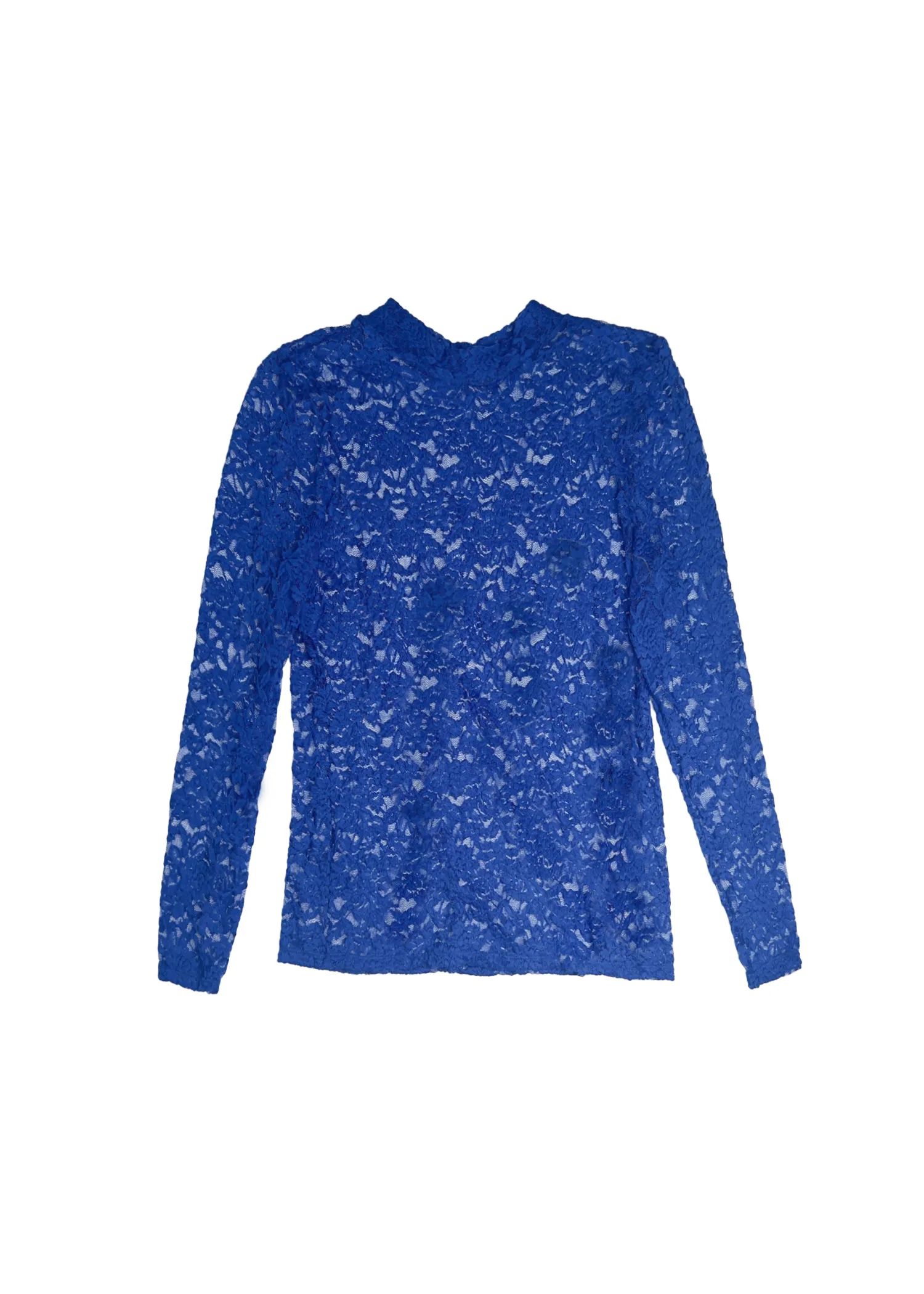 Nova Stretch Lace Mock Turtleneck - Cobalt sold by Baacal