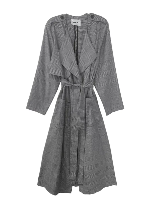 Ele Soft Trench - Black and White Glen Plaid - BAACALxBECCA sold by Baacal