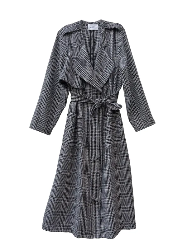Ele Soft Trench - Houndstooth Plaid - BAACALxBECCA sold by Baacal