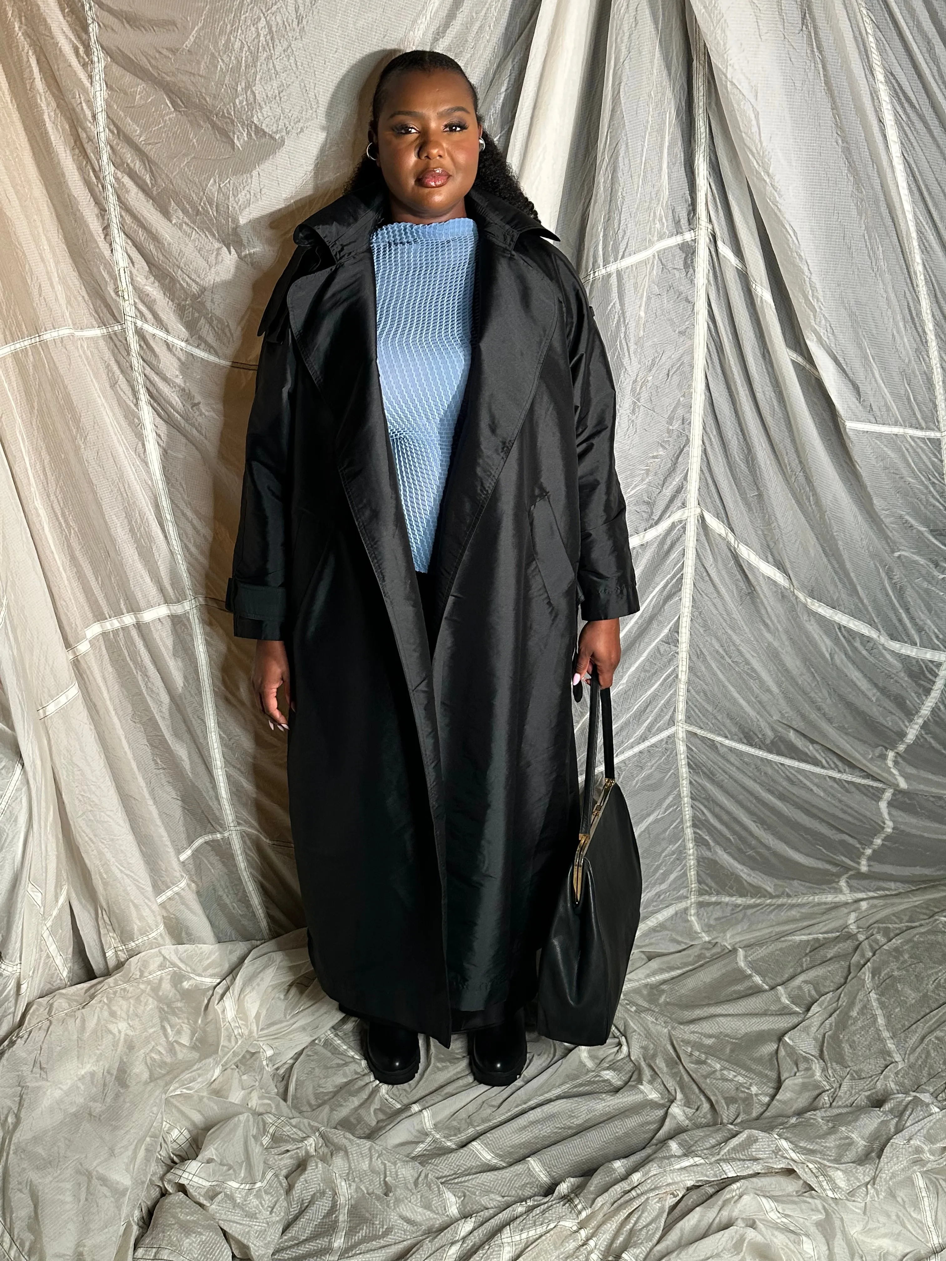 Ingrid Pleated Mock Neck Top- Blue Bird sold by Baacal product image thumbnail 2