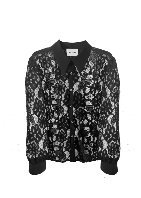 Lorena Lace Blouse- Black sold by Baacal
