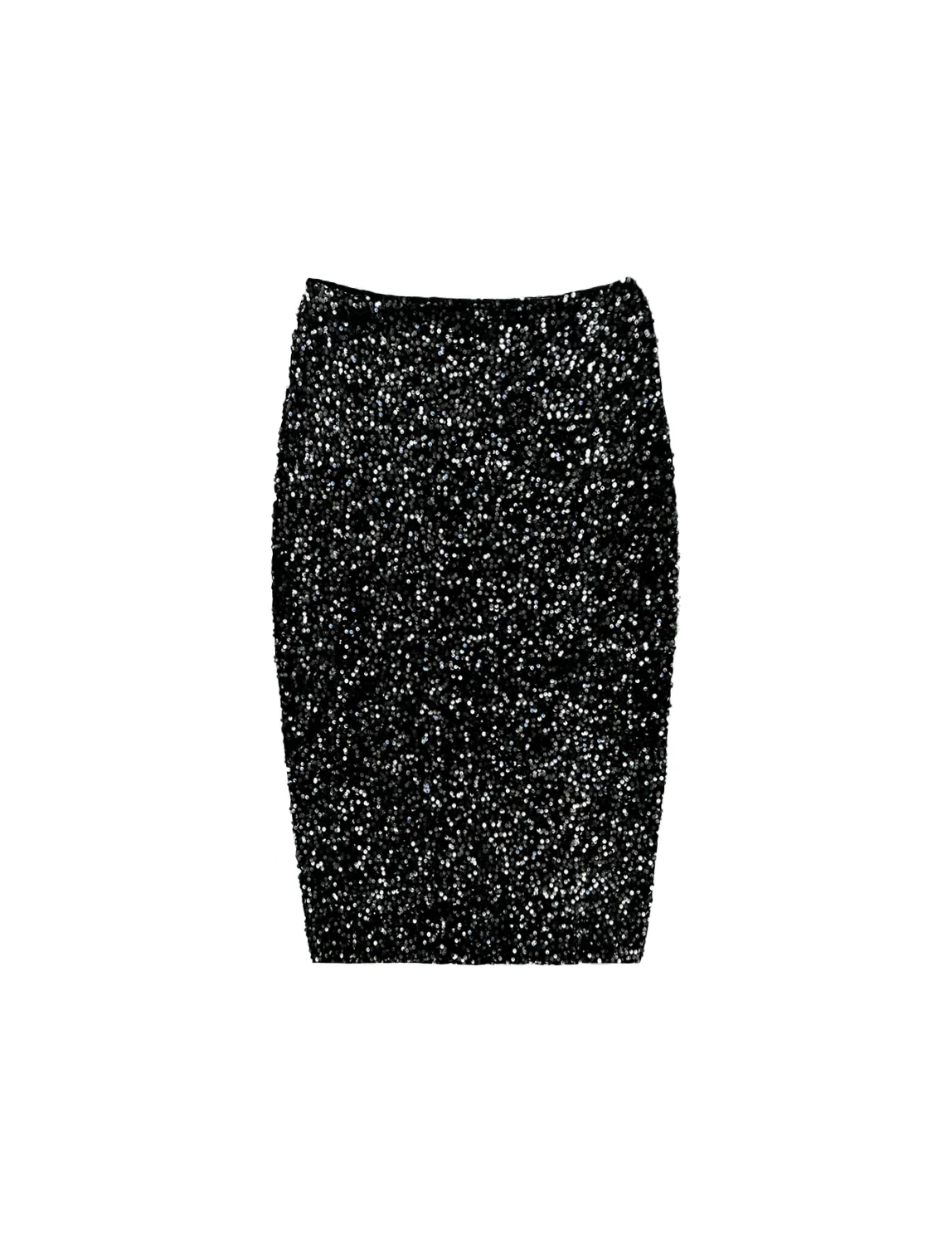 Kaya Midi Sequin Skirt - Silver Black sold by Baacal