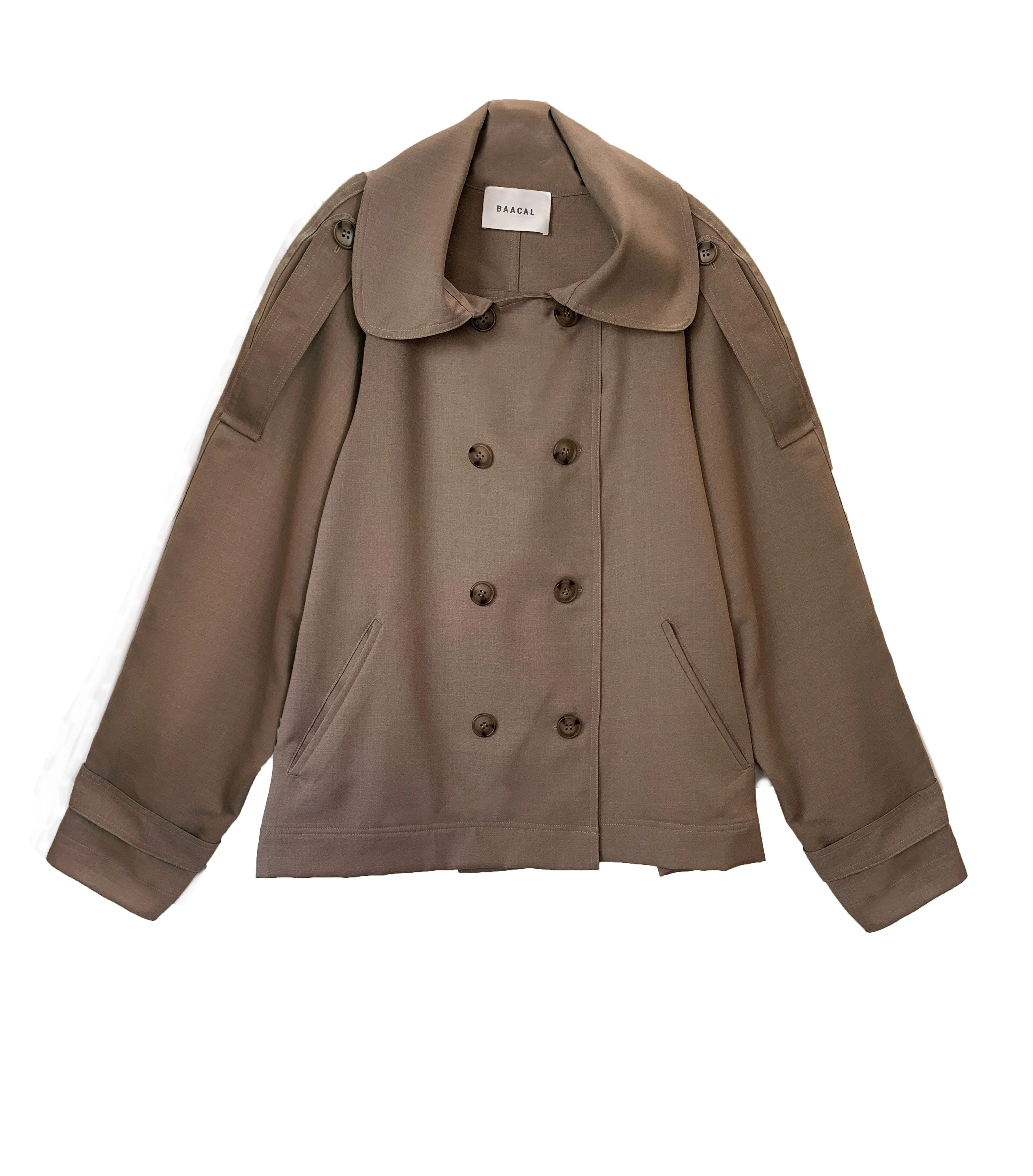 Julia Short Trench Coat- Taupe Wool sold by Baacal product image thumbnail 4