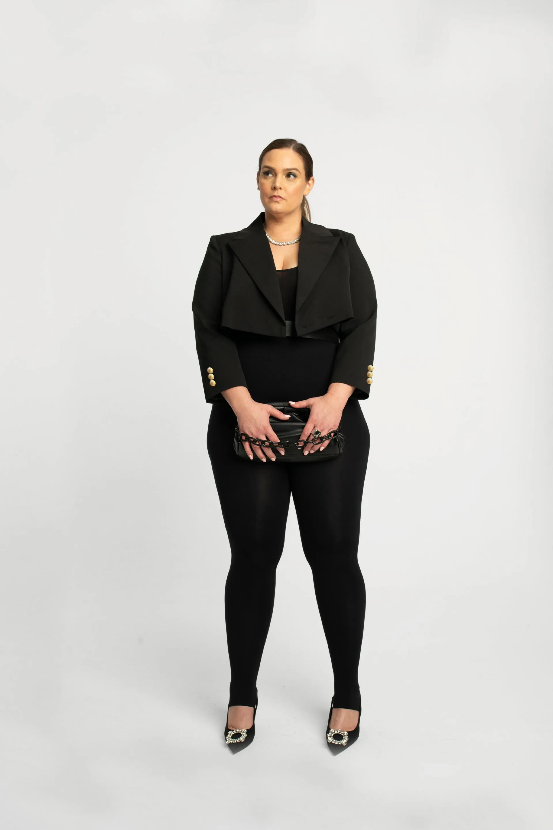 Cropped Blazer - Black Gold Buttons sold by Baacal product image thumbnail 2