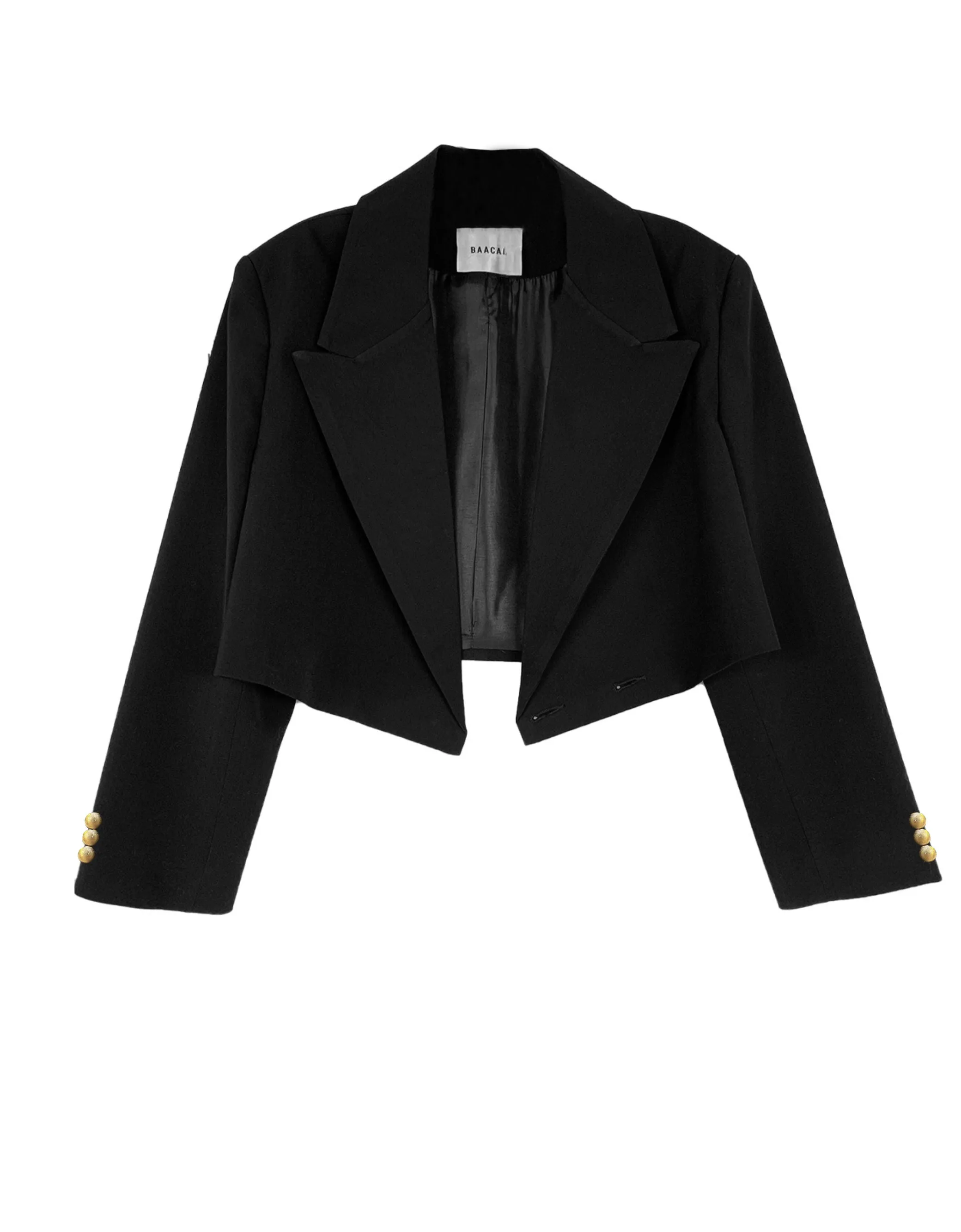 Cropped Blazer - Black Gold Buttons sold by Baacal