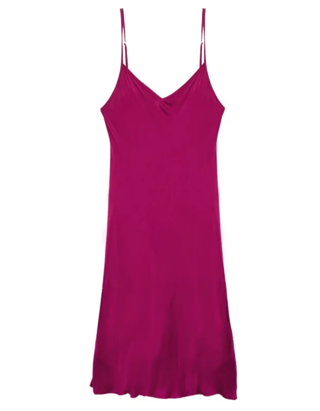 The Cabaret Slip Dress - Pink Punch Matte Satin sold by Baacal