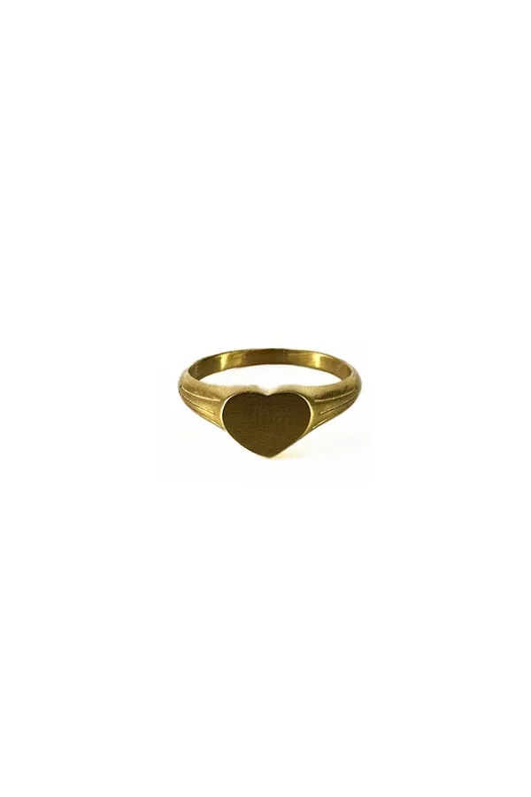Heart Signent Ring - Gold sold by Baacal