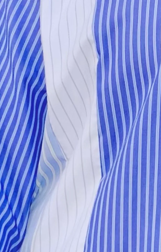 The Vintage Point - Oversized Button Down Shirt - Pinstripe Multi Blue sold by Baacal product image thumbnail 4