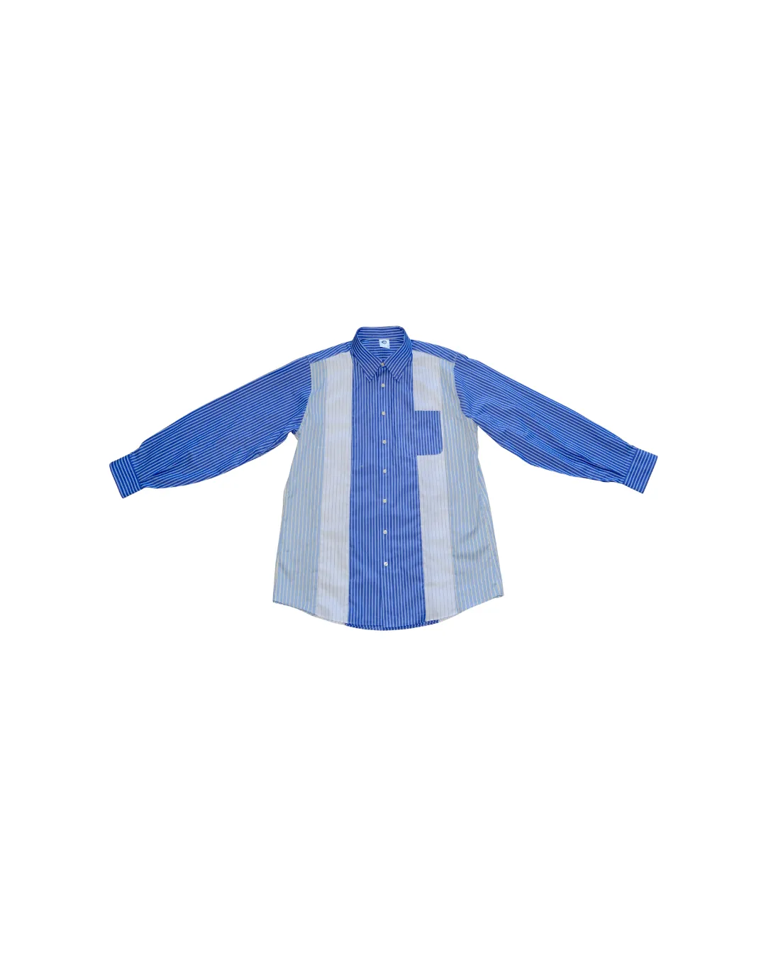 The Vintage Point - Oversized Button Down Shirt - Pinstripe Multi Blue sold by Baacal product image thumbnail 2