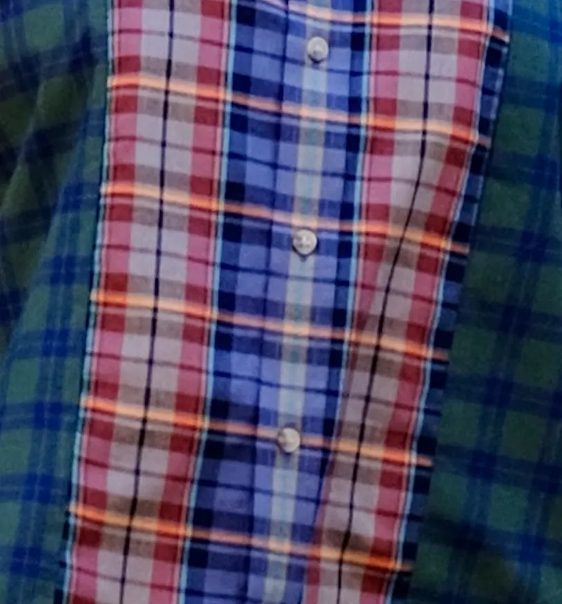 The Vintage Point - Oversized Button Down Shirt - Green/ Blue/ Orange Plaid sold by Baacal product image thumbnail 4