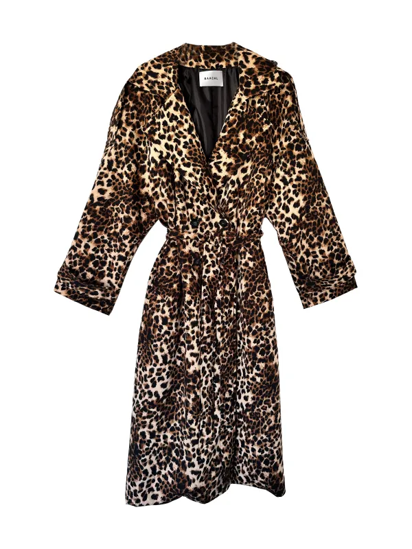Aria Double Breasted Trench- Leopard sold by Baacal