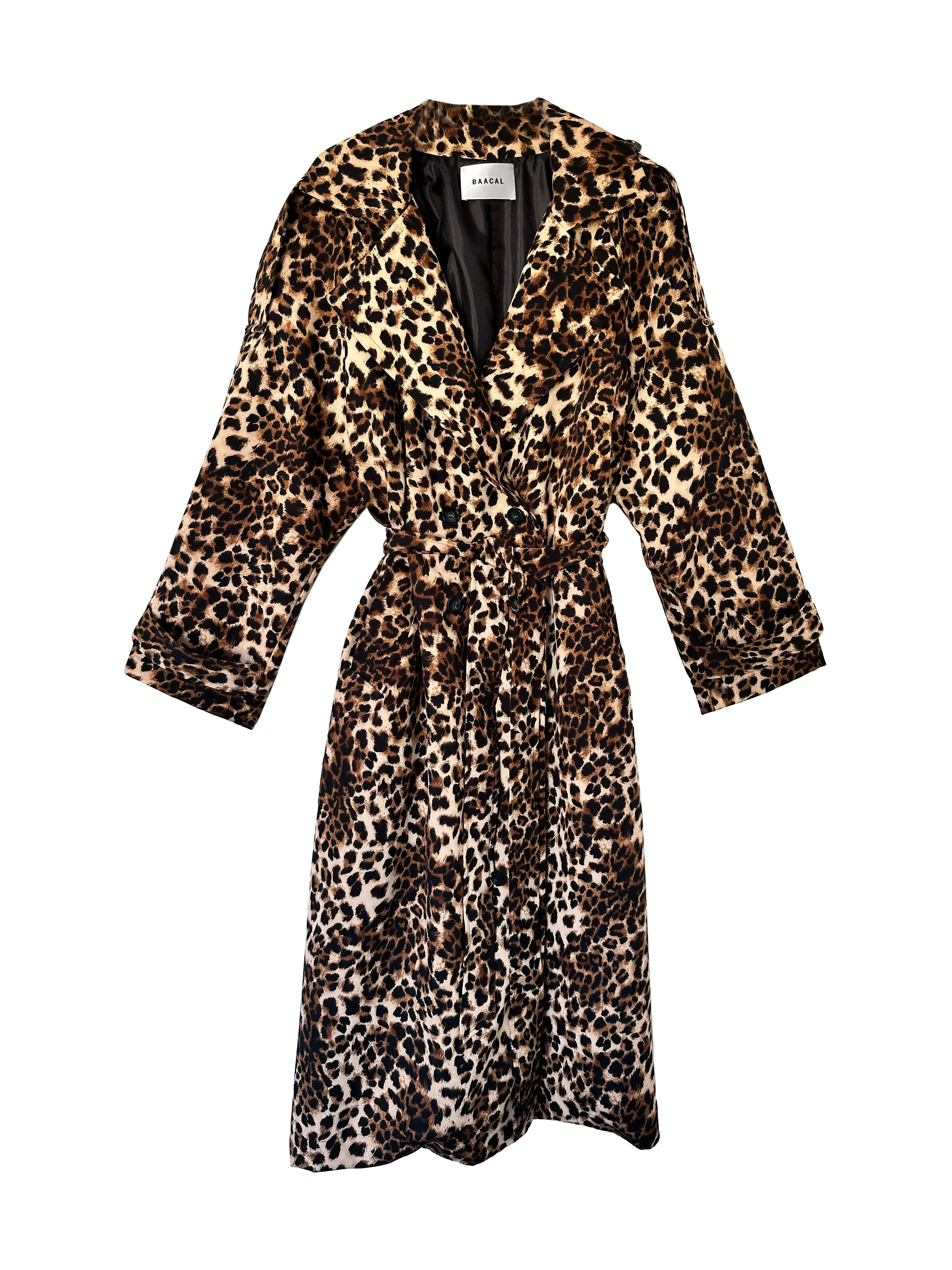 Aria Double Breasted Trench- Leopard sold by Baacal