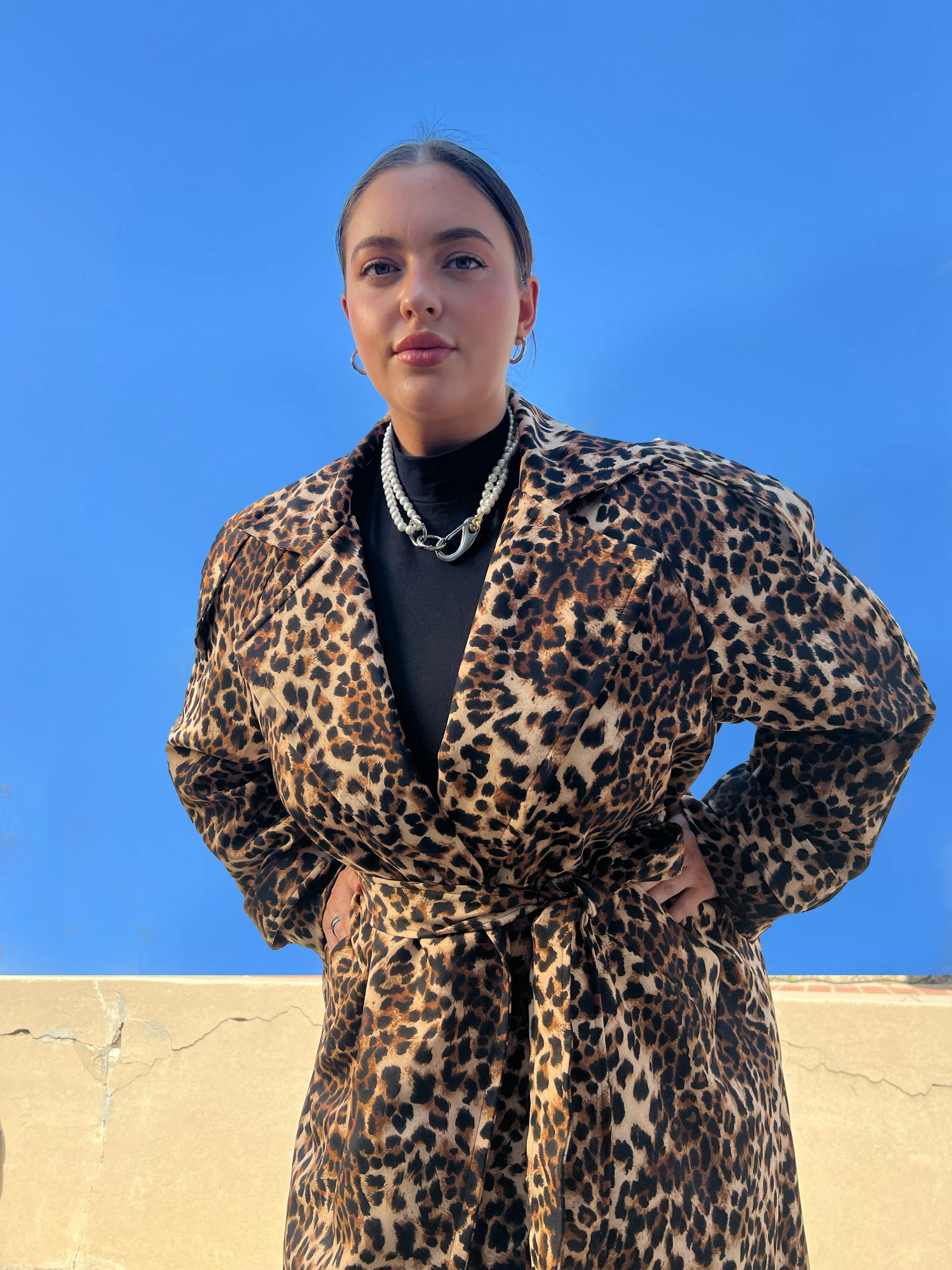 Aria Double Breasted Trench- Leopard sold by Baacal product image thumbnail 5