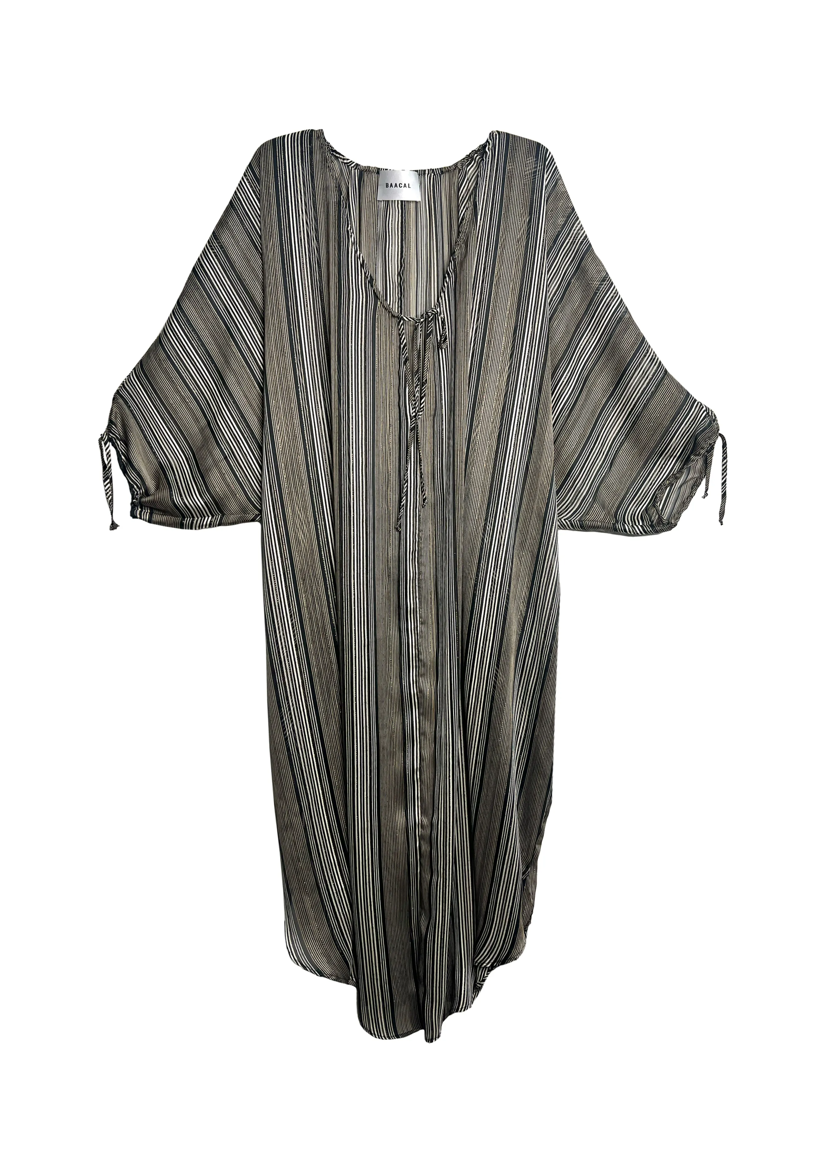 Maxine Kaftan- Gold Black Stripe sold by Baacal