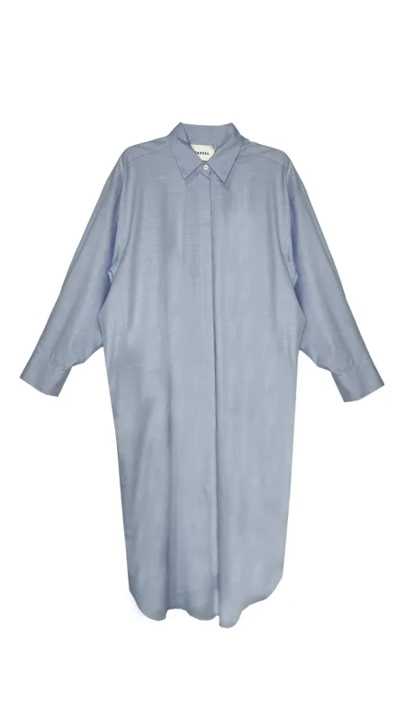 Mia Oversized Shirt Dress- Light Blue Solid sold by Baacal
