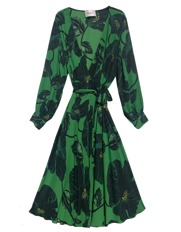Midi Wrap Dress- Vine sold by Baacal